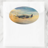 Luchtvaart kunst ovale sticker (Tas)