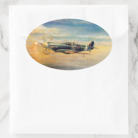 Luchtvaart kunst ovale sticker (Tas)