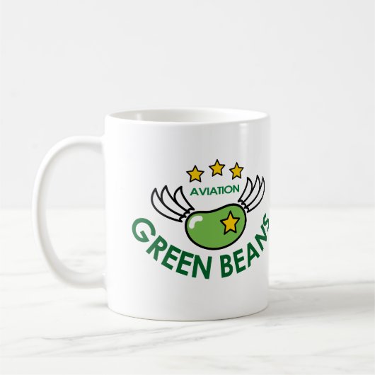 LUCHTVAART MET GROEN BEANEN KOFFIEMOK (Links)