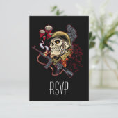 Luchtvaart- of marineparatrooper schedel met Helme RSVP Kaartje (Staand voorkant)