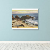 Luchtvaart rond de Rocky Coast Canvas Afdruk (Insitu (Houten vloer))
