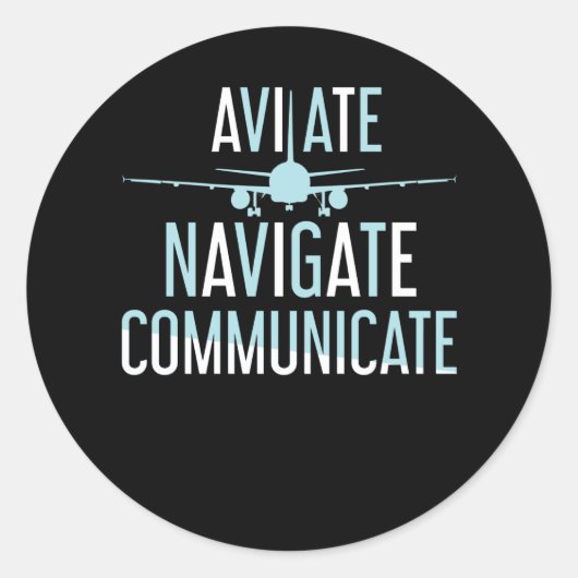 Luchtvaart Ronde Sticker (Voorkant)