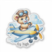 Luchtvaart Teddybeer Sticker (Voorkant)