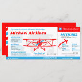 Luchtvaart Ticket Instapkaart Stijl Uitnodiging (Voorkant / Achterkant)