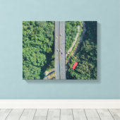 Luchtvaart uitzicht op de snelweg overdag canvas afdruk (Insitu (Houten vloer))