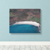 Luchtvaart uitzicht van boerderij veld canvas afdruk (Insitu (Houten vloer))
