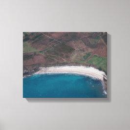 Luchtvaart uitzicht van boerderij veld canvas afdruk