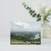Luchtvaart Uitzicht van Morgantown WV, Mon River B Briefkaart (Staand voorkant)