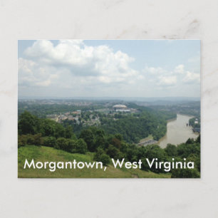 Luchtvaart Uitzicht van Morgantown WV, Mon River B Briefkaart