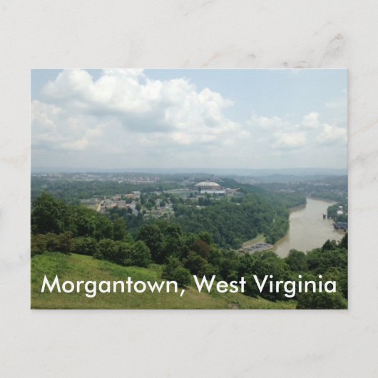 Luchtvaart Uitzicht van Morgantown WV, Mon River B Briefkaart (Voorkant)