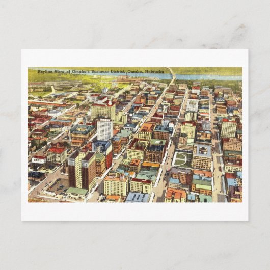 Luchtvaart Uitzicht van Omaha, Nebraska,  Briefkaart (Voorkant)