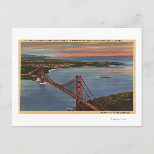 Luchtvaart van Golden Gate Bridge & Bay Area Briefkaart (Voorkant)