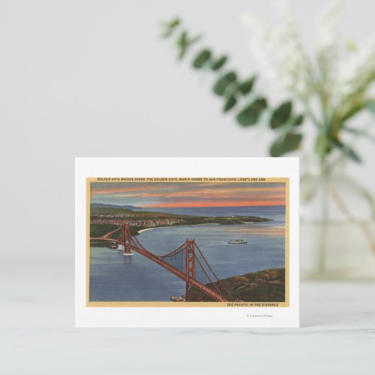 Luchtvaart van Golden Gate Bridge & Bay Area Briefkaart (Staand voorkant)