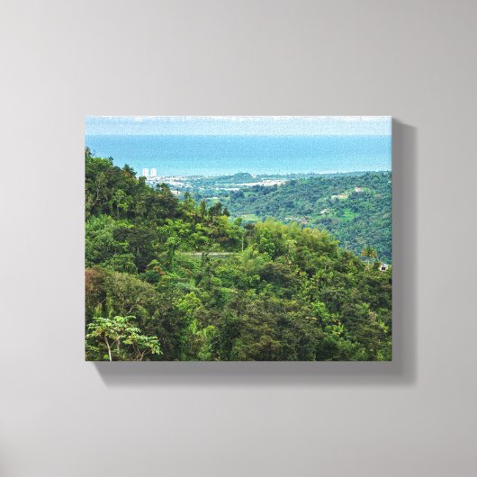 Luchtvaart van het kustgebied puerto-rico te el yu canvas afdruk (Voorkant)