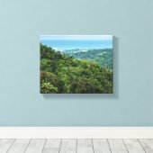 Luchtvaart van het kustgebied puerto-rico te el yu canvas afdruk (Insitu (Houten vloer))