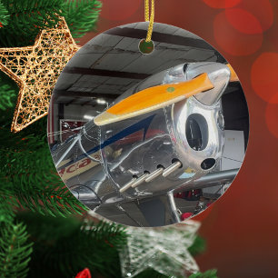 Luchtvaart Vliegtuig Foto Kerst Persoonlijke Cer Keramisch Ornament