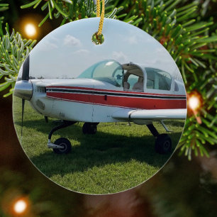 Luchtvaart Vliegtuig Foto Kerst Persoonlijke Cer Keramisch Ornament