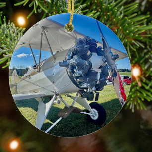 Luchtvaart Vliegtuig Foto Kerst Persoonlijke Cer Keramisch Ornament