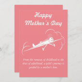 Luchtvaart, Vliegtuig Vliegen, Minimalistisch, Moe Feestdagenkaart (Voorkant / Achterkant)