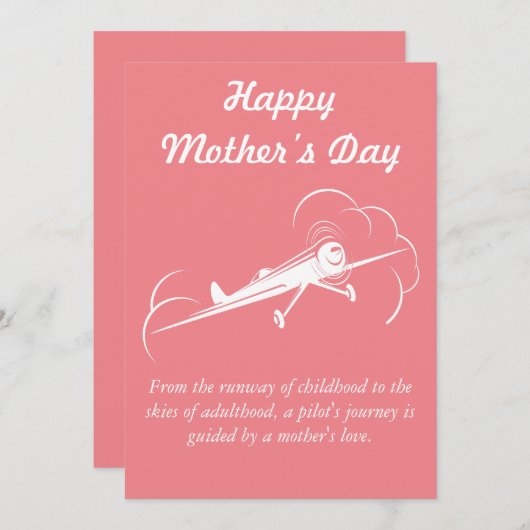 Luchtvaart, Vliegtuig Vliegen, Minimalistisch, Moe Feestdagenkaart (Voorkant / Achterkant)