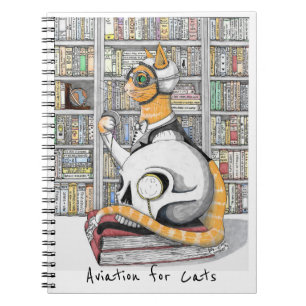 Luchtvaart voor katten-spirale laptop notitieboek