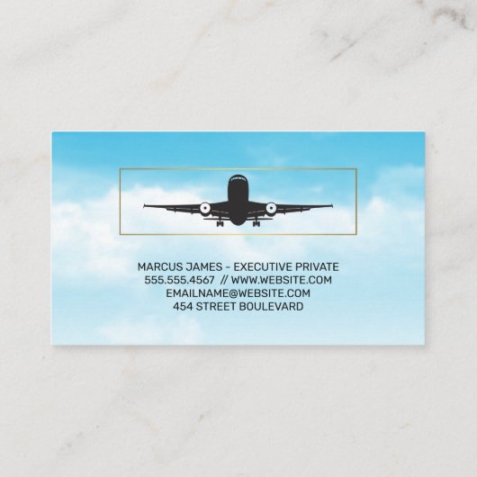 Luchtvaart | Wolken en lucht Visitekaartje (Achterkant)