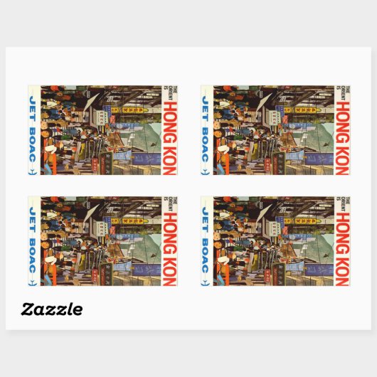 luchtvaartadvertenties in Hongkong Rechthoekige Sticker (Vel)