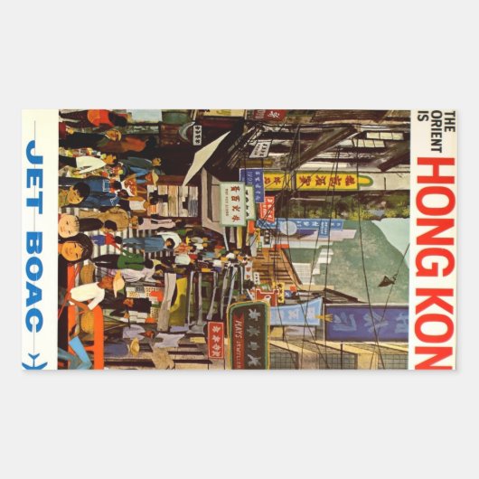  luchtvaartadvertenties in Hongkong Rechthoekige Sticker (Voorkant)