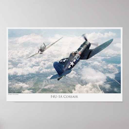 Luchtvaartart poster "F4U Corsair" (Voorkant)