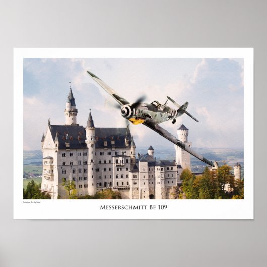 Luchtvaartartikelen T-shirt "Messerschmitt Bf 109" Poster (Voorkant)