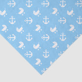 Luchtvaartblauw jongetje nautisch patroon tissuepapier (Detail)