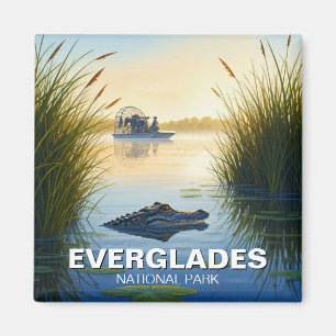 Luchtvaartboot Alligator Everglades National Park Magneet