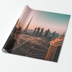 LUCHTVAARTFOTO VAN DE STAD HOOGWAARDIG OVERGEBRACH CADEAUPAPIER
