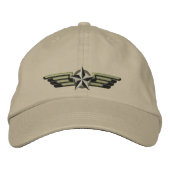 Luchtvaartgeborduurde Star Badge Pilot Wings Pet (Voorkant)