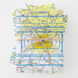 Luchtvaartgrafiek Inpakpapier Vel