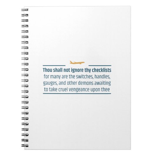 LuchtvaartHumor negeert geen controlelijsten Notitieboek (Voorkant)