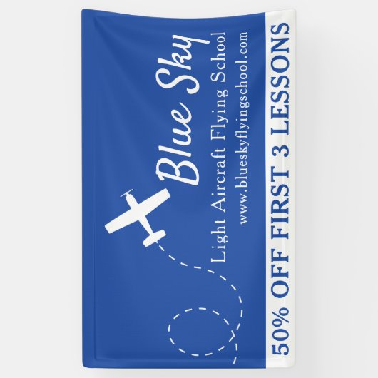 Luchtvaartindustrie met blauw en wit blauw spandoek (Verticaal)