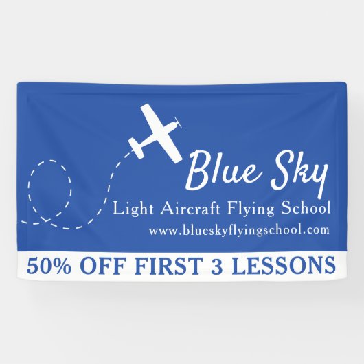 Luchtvaartindustrie met blauw en wit blauw spandoek (Horizontaal)