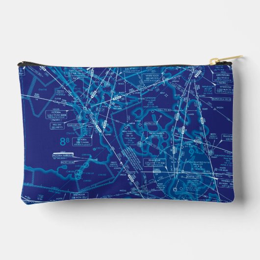 Luchtvaartkaart Accessoire Pouch Etui (Achterkant)