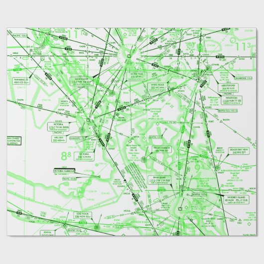 Luchtvaartkaart inpakpapier (Vlak)