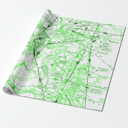 Luchtvaartkaart inpakpapier (Uitgerold)