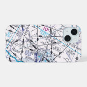 Luchtvaartkaart iPhone 15 Case (Achterkant horizontaal)
