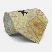 Luchtvaartkaart met vliegtuig stropdas (Opgerold)