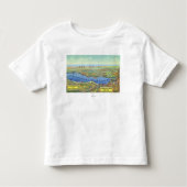 Luchtvaartkaart van het meer en omringende dijen kinder shirts (Voorkant)