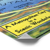 Luchtvaartkaart van het meer en omringende dijen poster (Hoek)