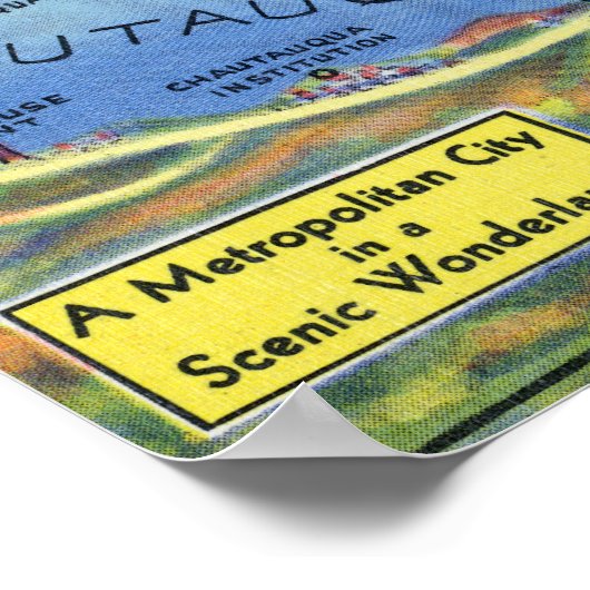 Luchtvaartkaart van het meer en omringende dijen poster (Hoek)