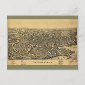 Luchtvaartkaart van Plattsburgh New York (1899) Briefkaart
