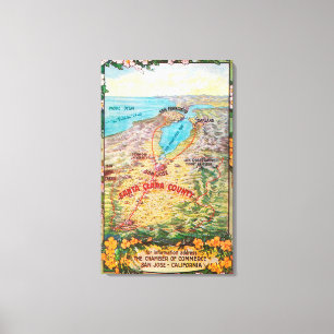 Luchtvaartkaart van Santa Clara Canvas Afdruk
