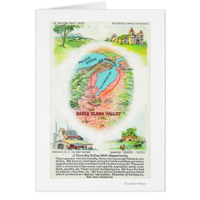 Luchtvaartkaart van Santa Clara County met sites (Voorkant)