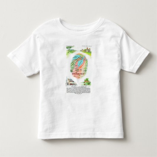 Luchtvaartkaart van Santa Clara County met sites Kinder Shirts (Voorkant)